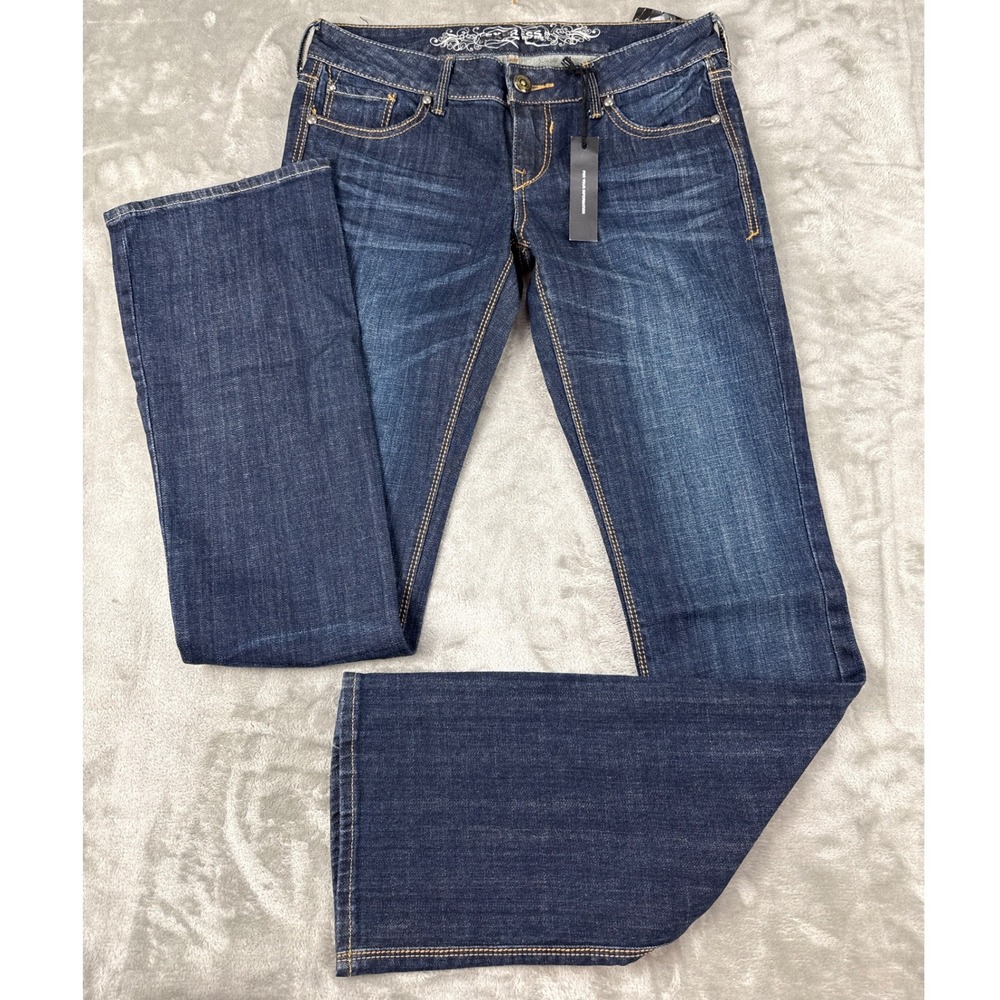 Express Stella Bootcut Jeans Womens 2R Dark Wash Low Rise Regular Fit Denim New